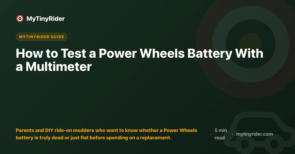 How to Test a Power Wheels Battery With a Multimeter